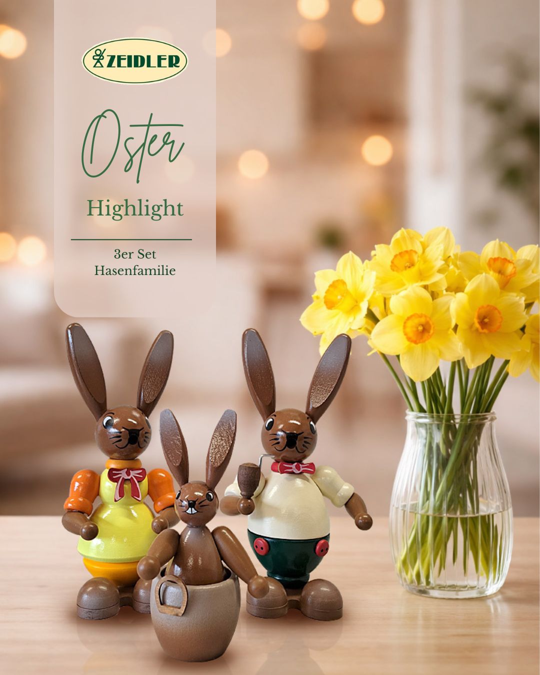 Osterhasen aus dem Erzgebirge - Zeidler Holzkunst